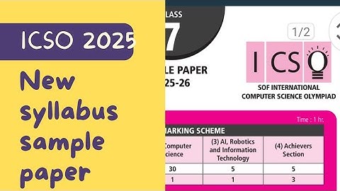 Class 7 ICSO 2025 | Computer Science Olympiad Sample Paper with Answers | Practice & Preparation