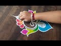 Beautiful rangoli design  diwali rangoli design  muggulu design  free hand rangoli saptrangi