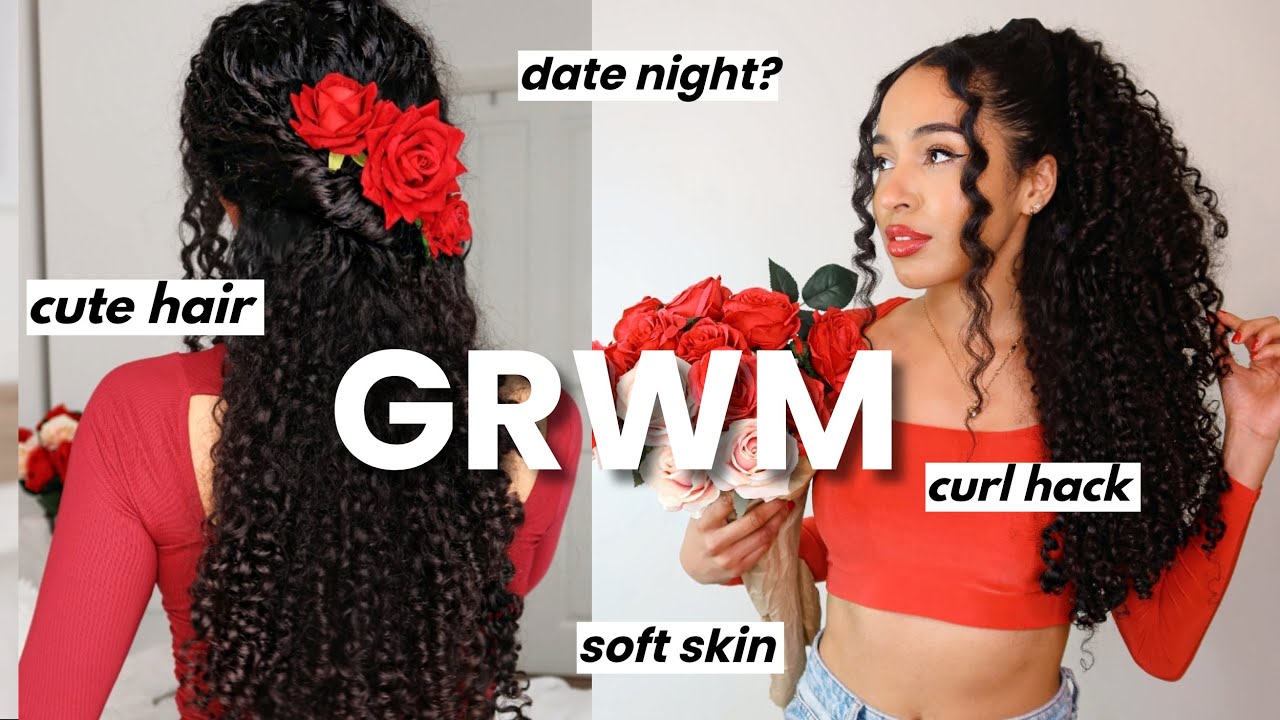 Date Night GRWM + 2 Curly Hairstyles! - YouTube
