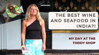 Trying palm wine and spicy food at the