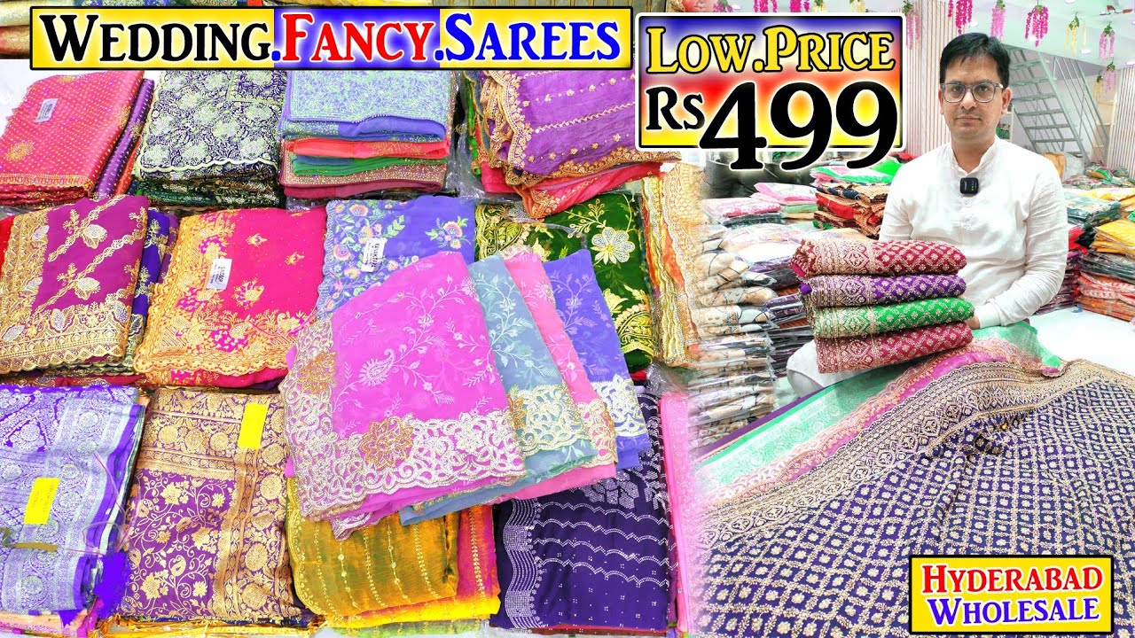 Hyderabad Wholesale Wedding Fancy Sarees Low Price Only 499 Rs || G M Suits & Sarees ||