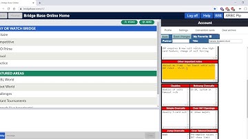 Setting up a convention card on Bridge Base Online
