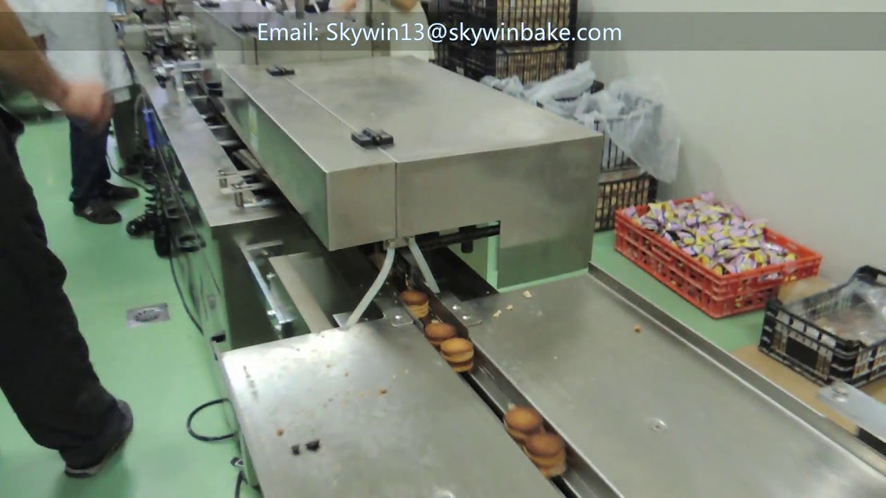 Skywin One Line Two Color Sandwich Biscuit Machine with Packing Machine