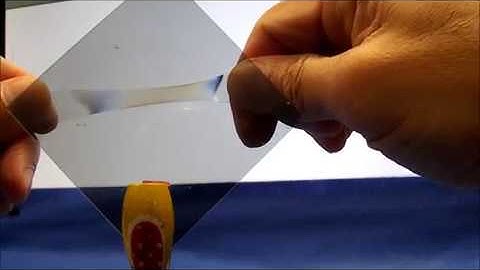 Removal of stress whitening and shape recovery in a plastic film (polarized video)