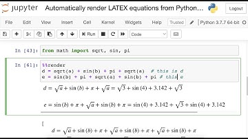 handcalcs - Automatically render LATEX equations from Python Math Code