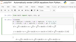 handcalcs - Automatically render LATEX equations from Python Math Code