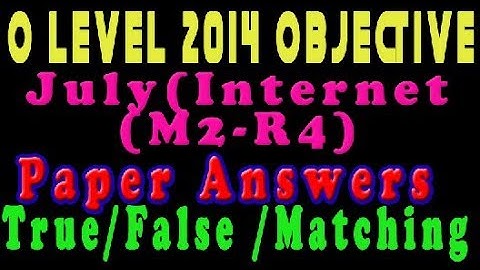 O Level Doeacc/Nielit INITERNET & WEB DESIGN  Paper 2014 July Solve Question M2-R4 Objective Type