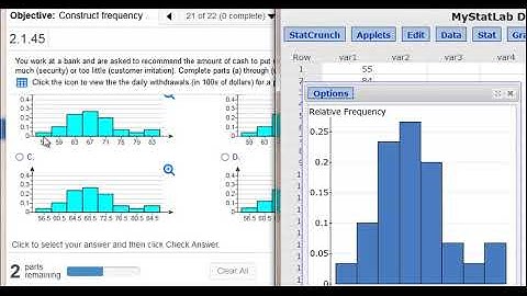 M2 Histograms in Statcrunch (Sec 2.1)