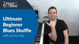 Ultimate Beginner Blues Shuffle!!  Piano Lesson for Beginner & Intermediate Players