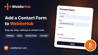How to Add a Contact Form to Your Website with WeblioHub