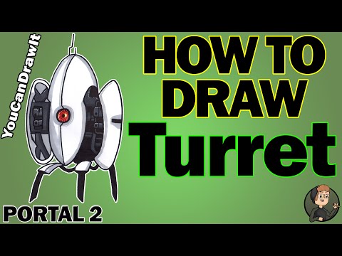 How To Draw Turret from Portal 2 ✎ YouCanDrawIt ツ 1080p HD