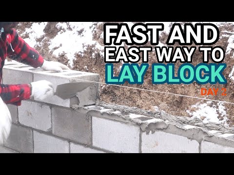 Building a Concrete Block Foundation Day 2 How To Lay Block! DIY