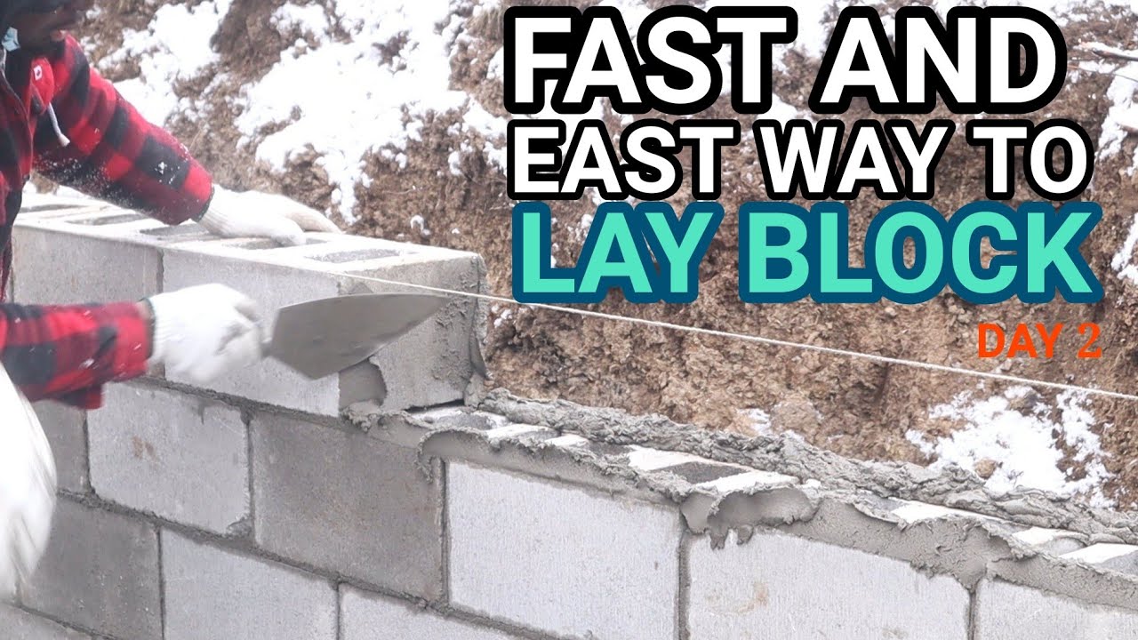 Building a Concrete Block Foundation Day 2 How To Lay Block! DIY - YouTube