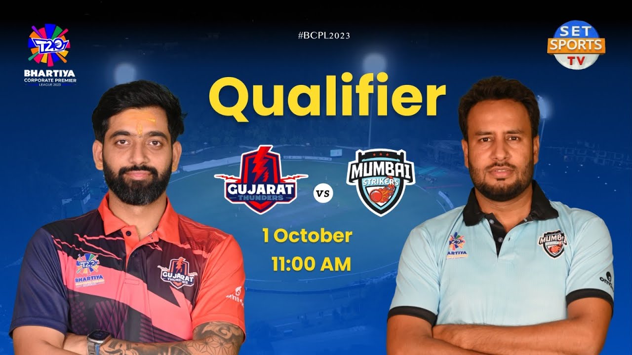 Bhartiya Corporate Premier League : SEMI FINAL  MATCH    : Gujarat Thunders vs Mumbai