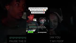 King PAUSES his stream after viewers asks him to #king68thegreat #wfan #kickstreaming #viral