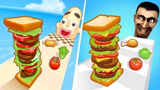 Sandwich Runner 🆚 Sandwich Run🌻🧿🌺🌈Max Levels Walkthrough Android IOS Update Gameplay 900075
