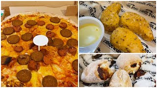 Papa John’s LIMITED EDITION Vegan Pepperoni & Sausage Pizza (and sides)