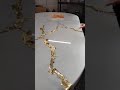 Marble epoxy resin table  gold leaf