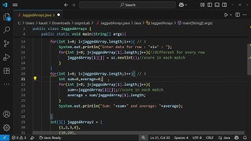Arrays in Java : 2D Irregular / Jagged array