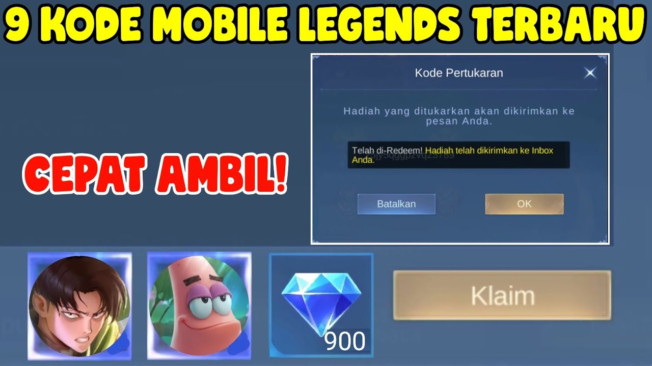 LOGIN SEKARANG! 9 KODE REDEEM MOBILE LEGENDS TERBARU | KODE REDEEM ML ...