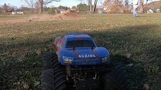 Tamiya Monster Truck Fun.....
Kevin & I out having fun with Tamiya Monster Trucks..
Kevins truck is a Mod Clod with stock motors running on 3S
Mine is a Tamiya TXT-2 all stock with bearings with Clod wheels & tires on 3S. Tamiya Monster Truck Fun.....
