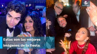 Se juntan los Cuarón y Salma Hayek con Del Toro en la fiesta del Oscar