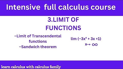 Exploring Limits of Transcendental Functions with the Sandwich Theorem"(full calculus course)