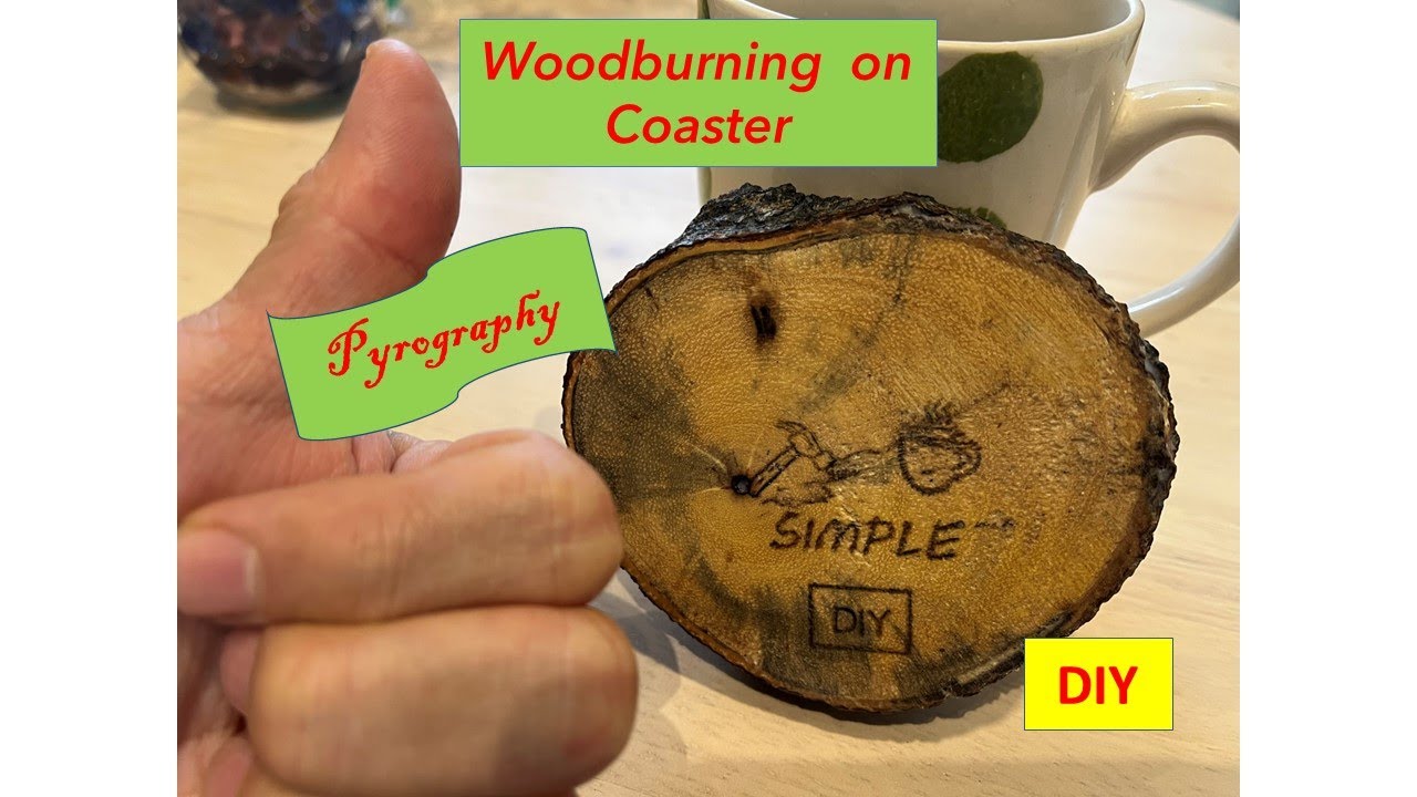 How to wood burning on coaster/pyrography/hobby/craft/STEM education ...