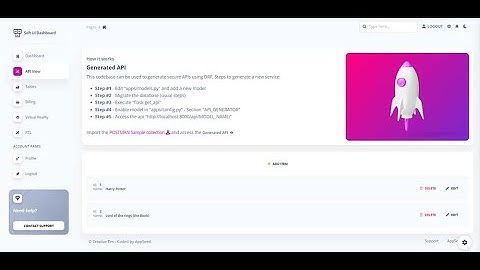 Flask API Generator / API View - Free Product | AppSeed