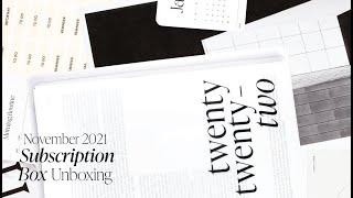 November 2021 Penspiration and Planning   Stationery Box Unboxing | Cloth & Paper