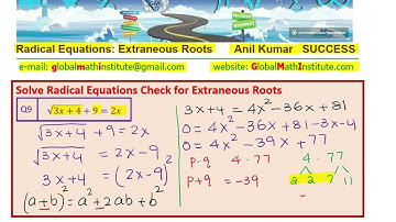 Q9 Extraneous Roots Radical Equations - EDEXCEL - GCSE - SAT
