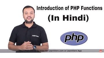 Introduction of PHP Functions | How to Create a Functions in PHP? Video in Hindi | LearnVern