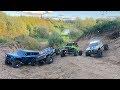 4 RC Cars Crawl and Hard Mudding