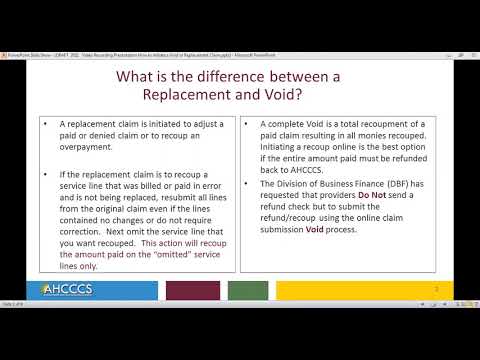 How to Submit a Replacement, Correction, or to Void a Claim Using the AHCCCS Online Provider Portal