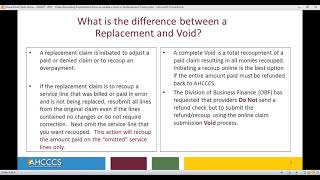 How to Submit a Replacement, Correction, or to Void a Claim Using the AHCCCS Online Provider Portal Profile
