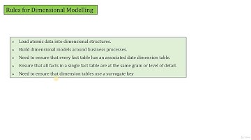 Topic 9 - What is Dimensional Model in Data Warehouse: Chapter 4 - Rules for Dimension Modelling