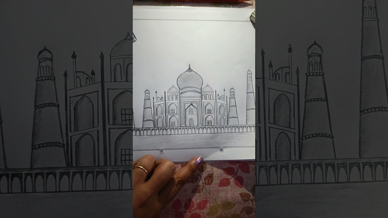 Beautiful Taj Mahal Drawings and Sketches | Taj mahal drawing, Architecture  drawing, Perspective drawing architecture