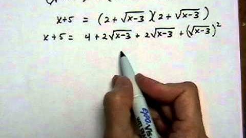 solve square root equation with two square roots, one solution - (cr).mov