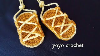 كروشية صندل/ لكلوك أطفال سهل للمبتدئين + شرح الطريقة لكل المقاسات/Crochet a shoes  #يويو كروشية