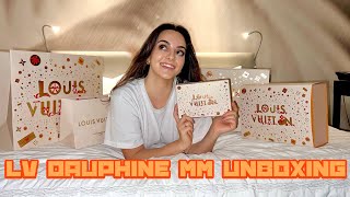 Louis Vuitton Dauphine MM bag unboxing.