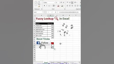 Fuzzy lookup in excel |exceltricks|#shorts |