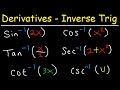 Derivatives of inverse trigonometric functions sin-1(2x), cos-1 (x^2), tan-1 (x/2) sec-1 (1+x^2)