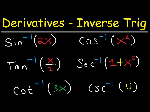 Derivatives Of Inverse Trigonometric Functions Sin 1 2x Cos 1 X 2 Tan 1 X 2 Sec 1 1 X 2 Youtube