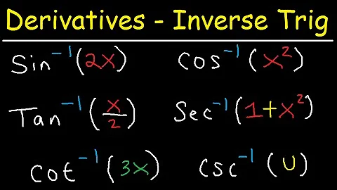Derivatives of inverse trigonometric functions sin-1(2x), cos-1 (x^2), tan-1 (x/2) sec-1 (1+x^2)