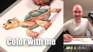 Color with me a Turtle (ASMR Pencil Sounds) screenshot 3