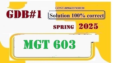 mgt 603 gdb 1 solution fall 2025