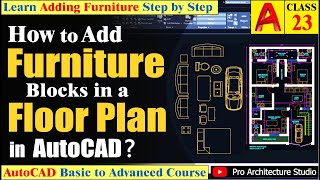 How to Add Furniture Block in AutoCAD l Class 23 Urdu/Hindi  Part 9 of 9