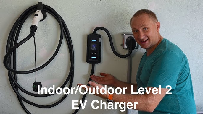 Easy Upgrade To Level 2 with BougeRV EV Charger 240 Volt 16 Amp 25 Foot Cord  with Level 1 Adapter 