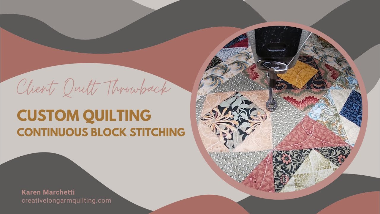 Continuous Stitching Custom Quilting - continuous block stitching - YouTube