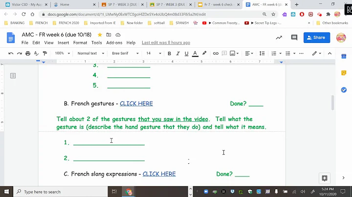 Fr 7 - week 6 video check-in (due 10/18)